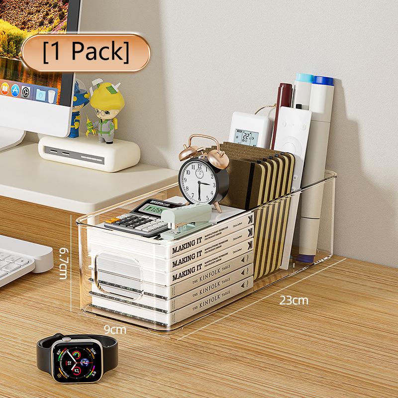 1PCS Refrigerator Organizer Bins Clear Stackable Plastic Food Storage Rack With Handles Eyelash Storage Box Makeup Organizer