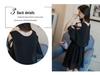 Plus Size Korean Style Chiffon Dress: Mid-Length, Slimming, Belly-Covering, Short Skirt