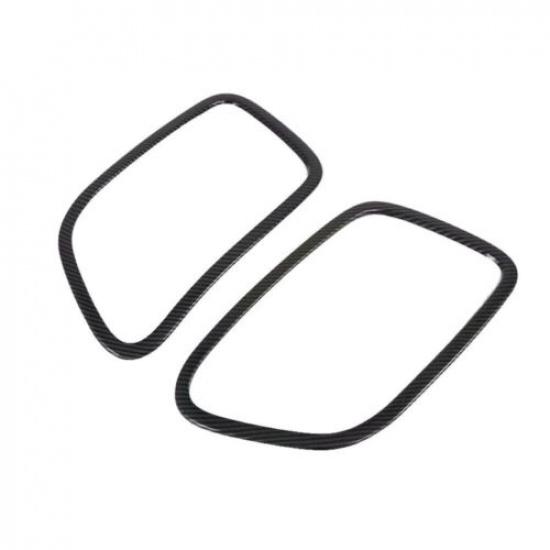 Carbon Fiber Front Headlight Lamp Frame Cover Trim For Hyundai Venue 2019-2024