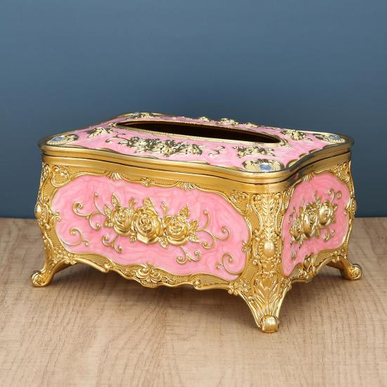 European Tissue Box Large Capacity Easy Access Tissue Box Cover Acrylic Paper Napkin Holder Luxurious Home Decoration