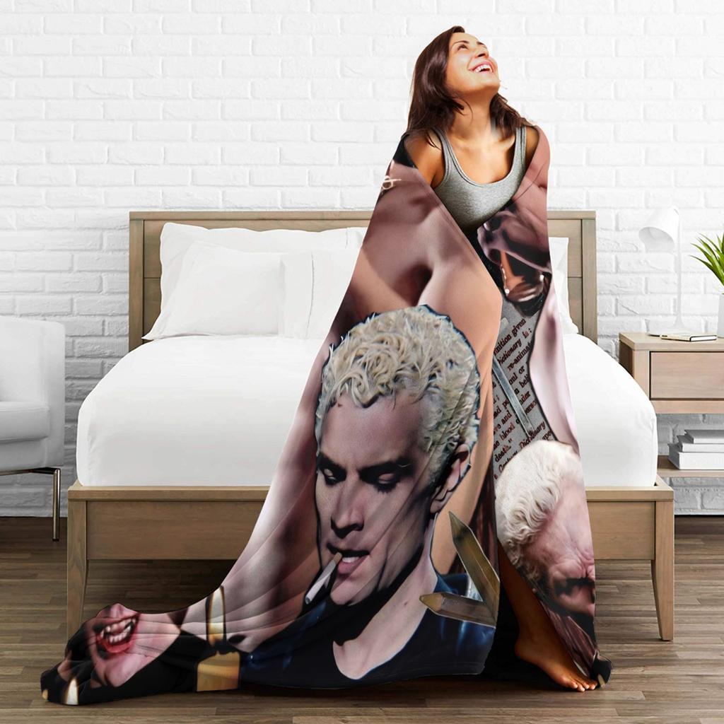 Coperta in Flanella Buffy l'ammazzavampiri Spike Coperta Personalizzata per Divano Letto Soggiorno 150*125cm Trapunta,