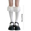 Stylish Lace Trimmed Long Socks Having Ribbon Detail Daily Lovely Socks Perfect For School Uniform And Cute Daily Wear