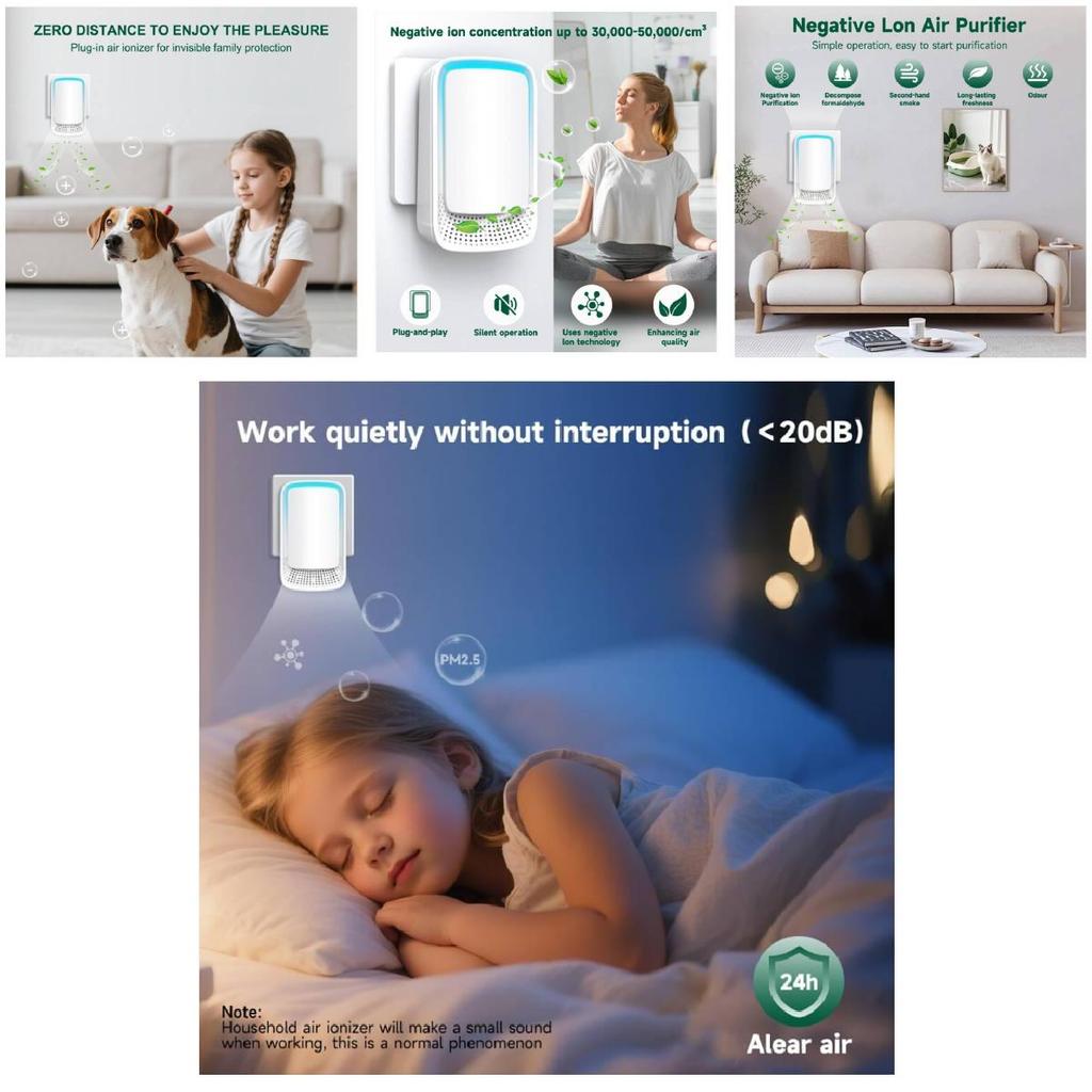 Indoor Air Cleaner With Ion Technology For Allergens And Pet Odors In Office And Home Use