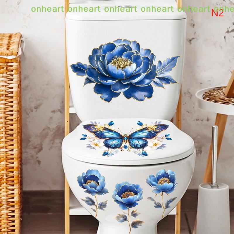 Waterproof Butterfly Wall Stickers Bathroom Toilet Sticker Modern Flower Pattern Self-adhesive Paintings For Living Decoration