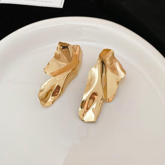 1 Paire de Boucles d'Oreilles Clous Design Géométrique Irrégulier Boucles d'Oreilles en Métal Boucles d'Oreilles Pendantes Surface Miroir Exagérée Bijoux Cadeau