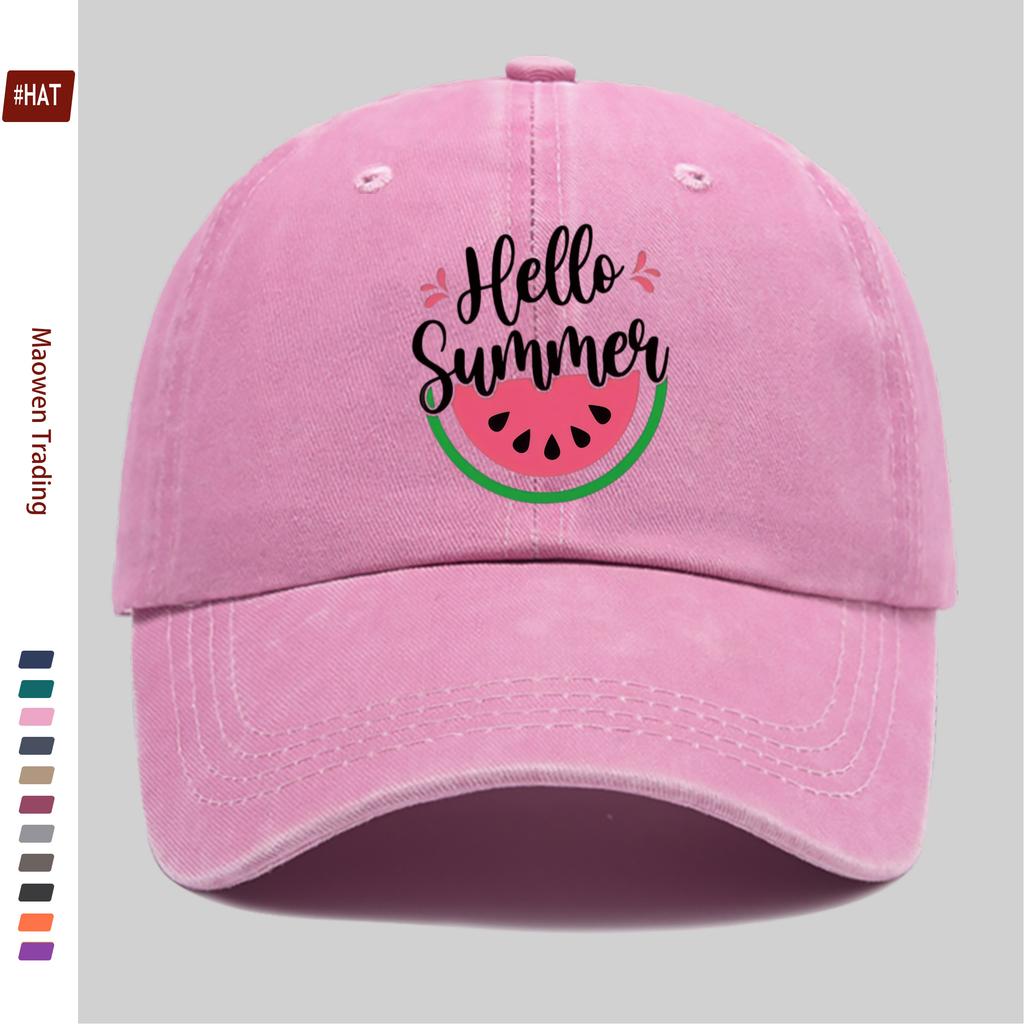 pc Summer Watermelon Pattern Printed Baseball Cap Home Leisure Decor Papa Hat Truck Driver Sun Hat Washable Adjustable Headw