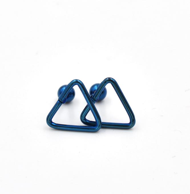 1pair Anti Allergy Women Triangle Ear Studs Fashion Lady Piercing Jewelry
