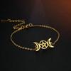 Lemegeton Stainless Steel  Goddess Bracelet Women's Stainless Steel Pentagram Pendant Bracelet Magic Pentagram Jewelry Gift