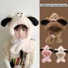Dog Ears Kids Winter Warm Hat Puppy Baby Ear Protection Hat Cute Hooded Scarf  Cold Weather