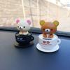Rilakkuma Action Figures New Cute Nodding Relax Bear Doll Car Model Solar Energy Ornament Home Decoration Kids Classic Toys Gift