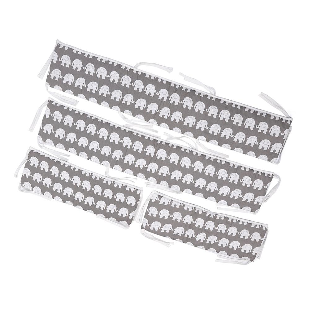 4 ks Chránič do postýlky Proti nárazu Měkký Odnímatelný Bavlna Bezpečný Prodyšný Bezpečnostní Chránič do postýlky pro Plný