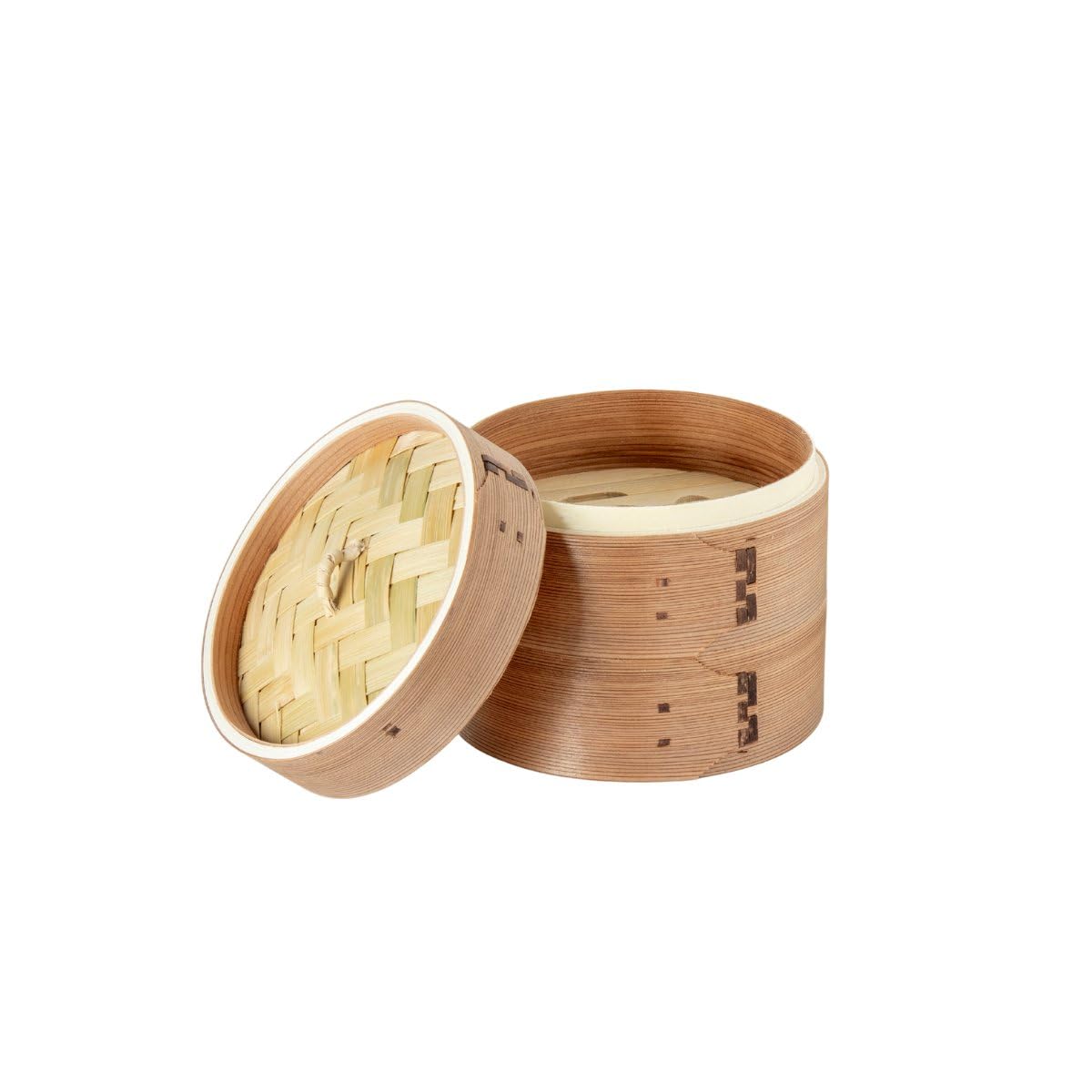 Thunder Group Steamer 2 with 20 Made of Cedar and Natural for Steaming Chinese Dishes and Xiaolongbao Set, 15cm, Tiers, Sheets, Bamboo, Wood,