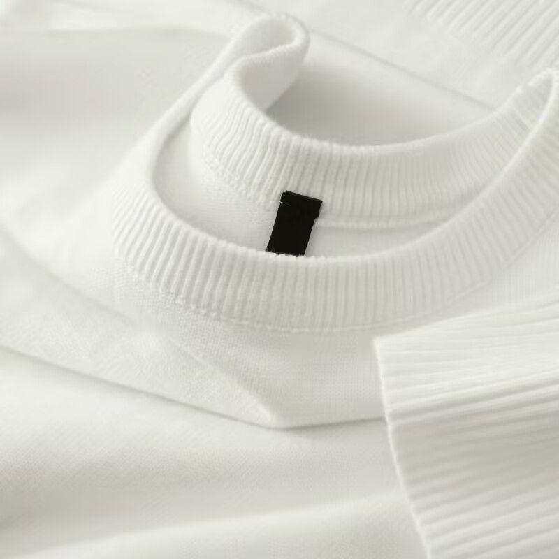 Spring New Style Men's Slim  Solid Color Round Neck Simple Fashionable and Comfortable Sweater