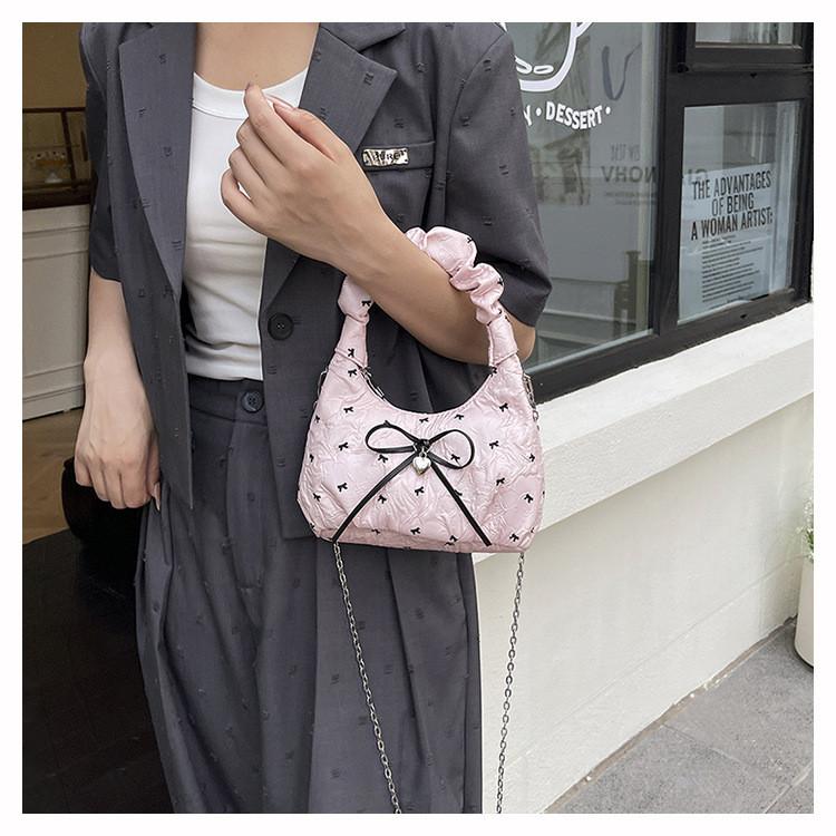 Butterfly Knot Tote Bag For Women With Bow And Pleated Design For Daily Use
