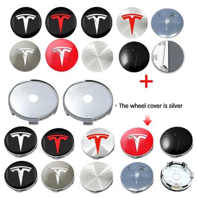 4pcs 60mm Hub Cap Center Cap Logo High Quality Sticker for Tesla Model 3 Y S X Personalized Car Sticker Car Accessories