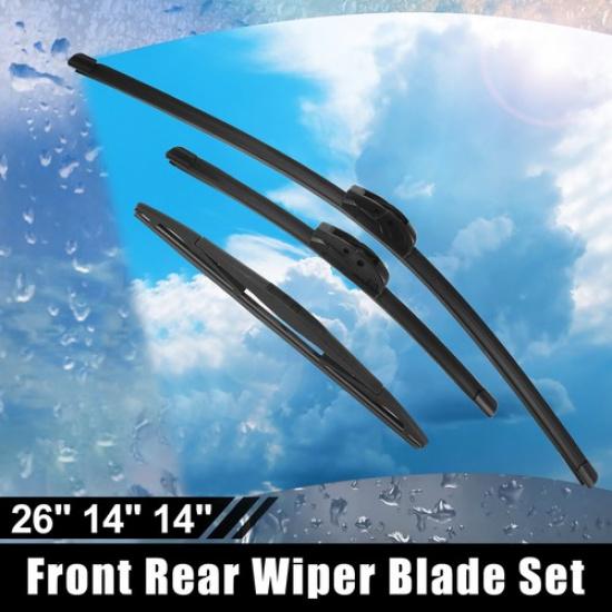 3 Pcs 26  14  14  Windshield Wiper Blade Kit for Nissan Rogue 2008-2013 J/U Hook