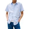 Tommy Hilfiger Color Block Comfortable Short Sleeve Casual Shirt Men Shirts Blue White 78J8438-400