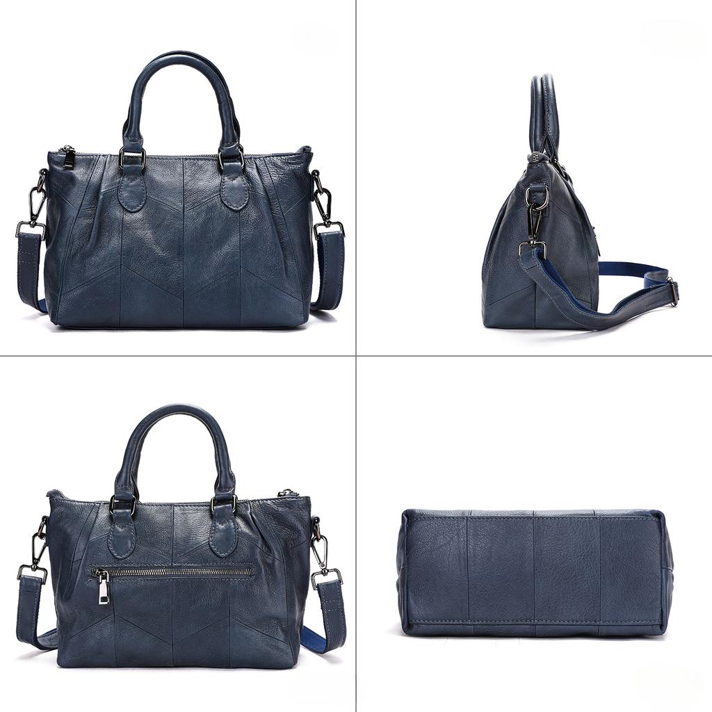 Genuine Leather Vintage Handbag for Women Top-grain Cowhide Fashionable Single-shoulder Crossbody Bag for Women