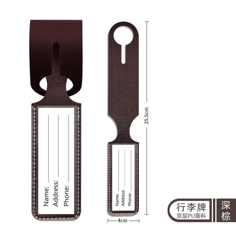 Fashion Cute Luggage Tag PU Anti Loss Travel Luggage Tag Solid Color Luggage Tags Suitcase Tag ID Name Label Travel Accessories