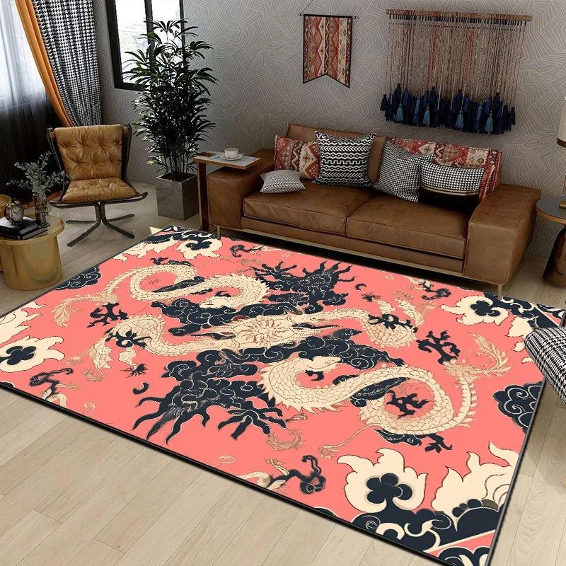 

Роскошный ковер с узором дракона, противоскользящие ковры, пригодные для машинной стирки, для гостиной, ковер для зоны, придверный коврик, декор для спальни, подарок на день рождения 40x60cm