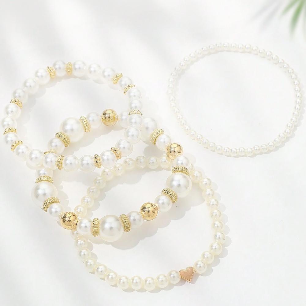 4pcs Women's Zircon Set Fashionable and Casual Artificial Zircon Bracelet Set, Suitable for Daily Wear and Holiday Gifts for Fri