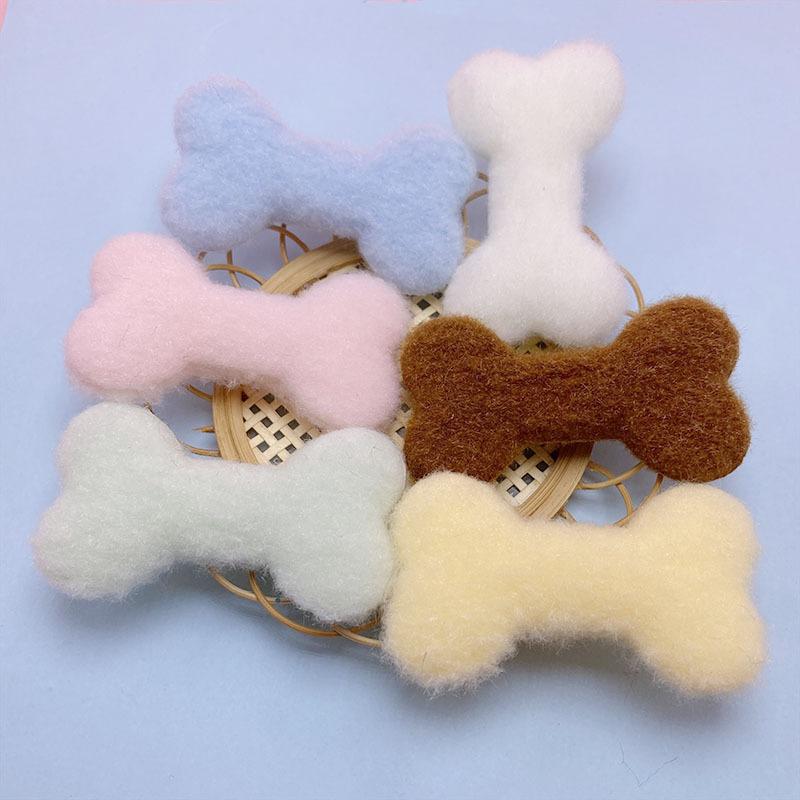 10pcs Mini 4*7cm Bone Shaped Plush Dog/Cat Chew Toy, Pet Supplies for Small Breeds