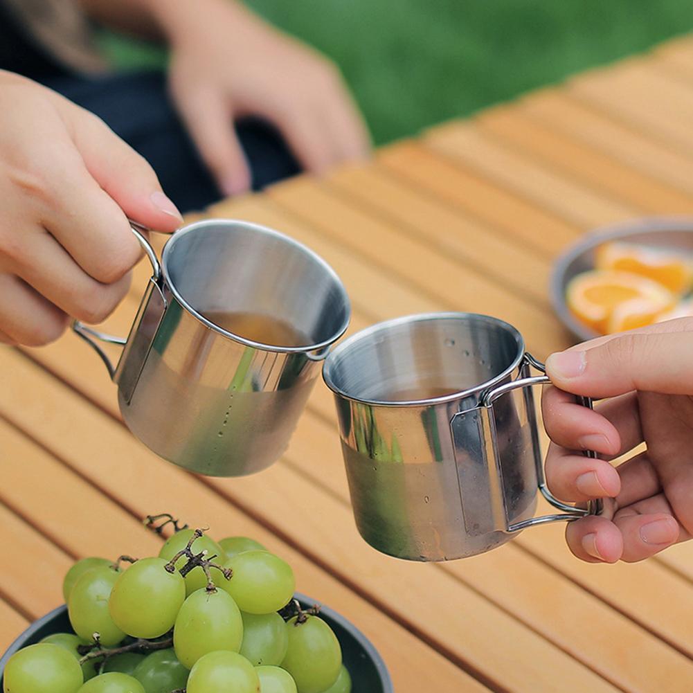 Stainless Steel Metal Beer Cup Wine Cups Mini Mug Kitchen Accessories For Milk Portable Drinkware Cups 220/330/500/660ML 1-4Pcs