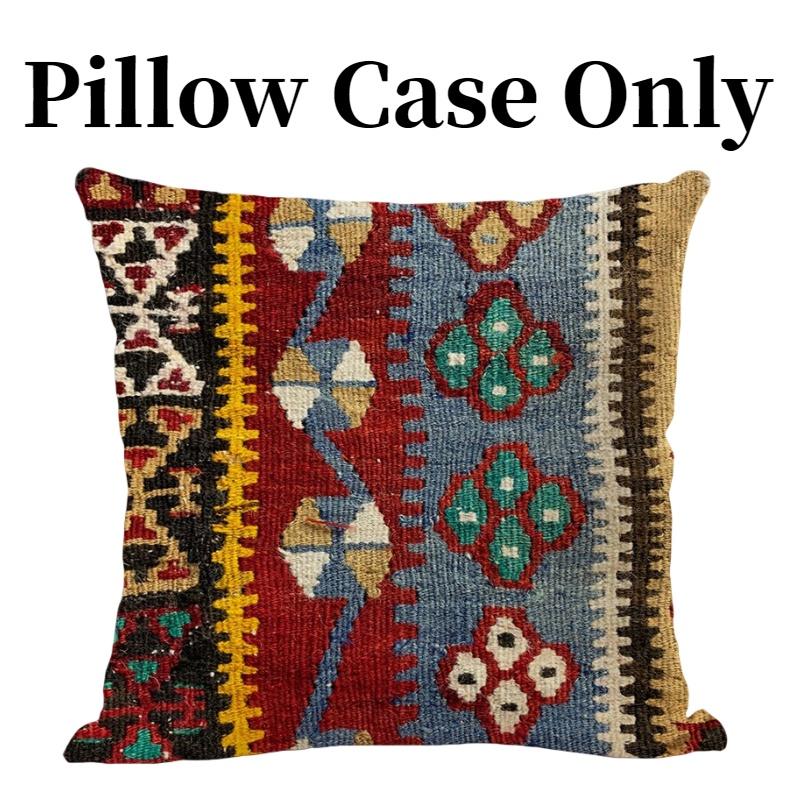Bohemian Kilim Style Linen Pillow Cover 45x45cm For Home Dcor
