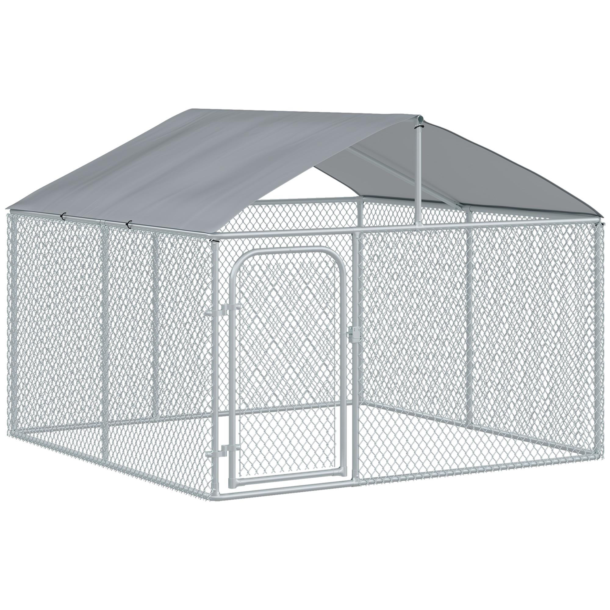 Outdoor Dog Kennel with Roof 5