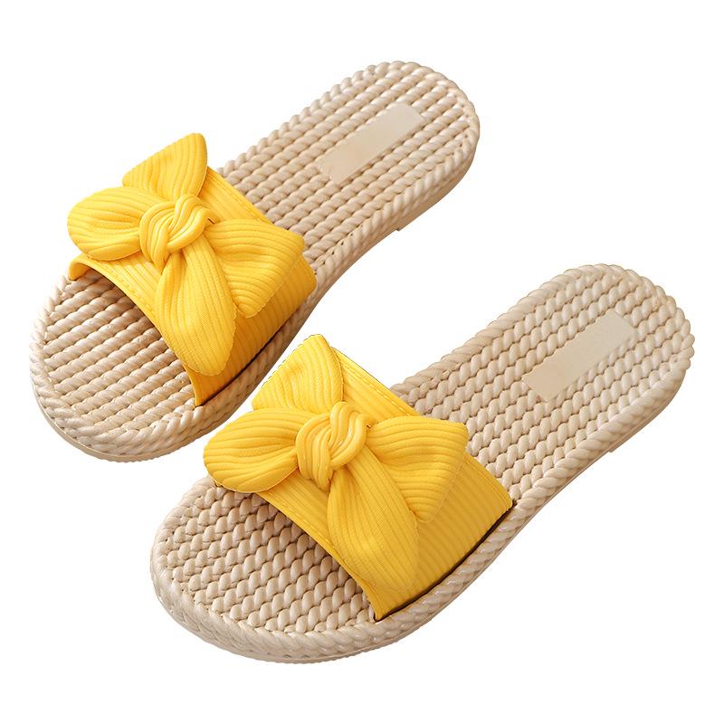 Women's Soft Bow Strap Indoor/Outdoor Flat Slippers