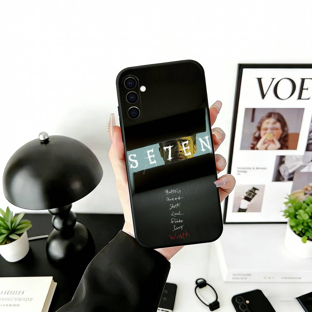 S-Seven Phone Case For Samsung Galaxy A73,A72,A71,A70,A53,A52,A51,Soft Silicone Black Cover