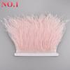 10Meters/Lot Ostrich Feathers On Ribbon Tape 10-15Cm  Feather Trim Boa For Clothes Sewing Fringe Diy Wedding Decoration