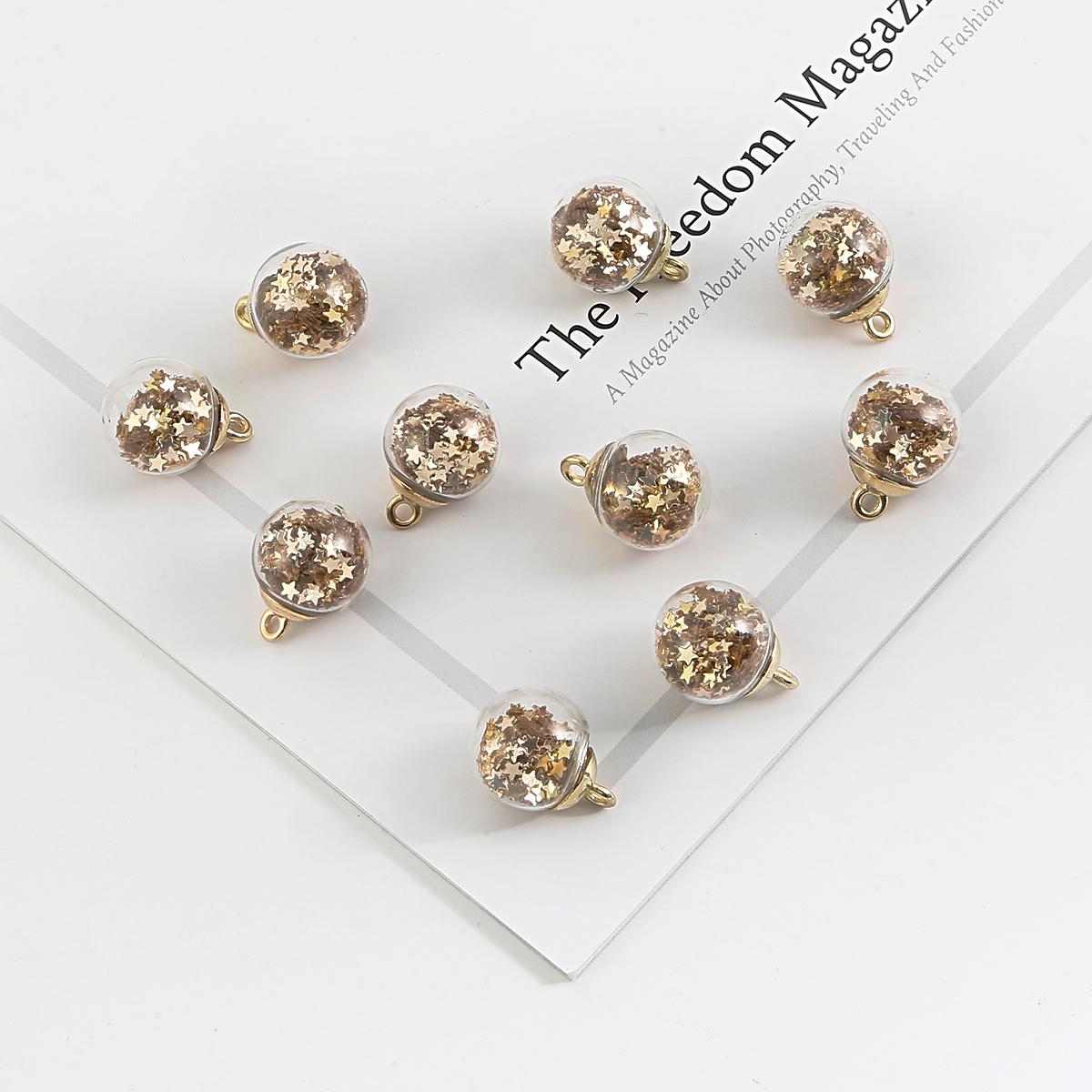 

10 шт. 15x21 мм красочные прозрачные звезды с блестками стеклянный шар кулон аксессуары для изготовления ювелирных изделий DIY браслет ожерелье серьги