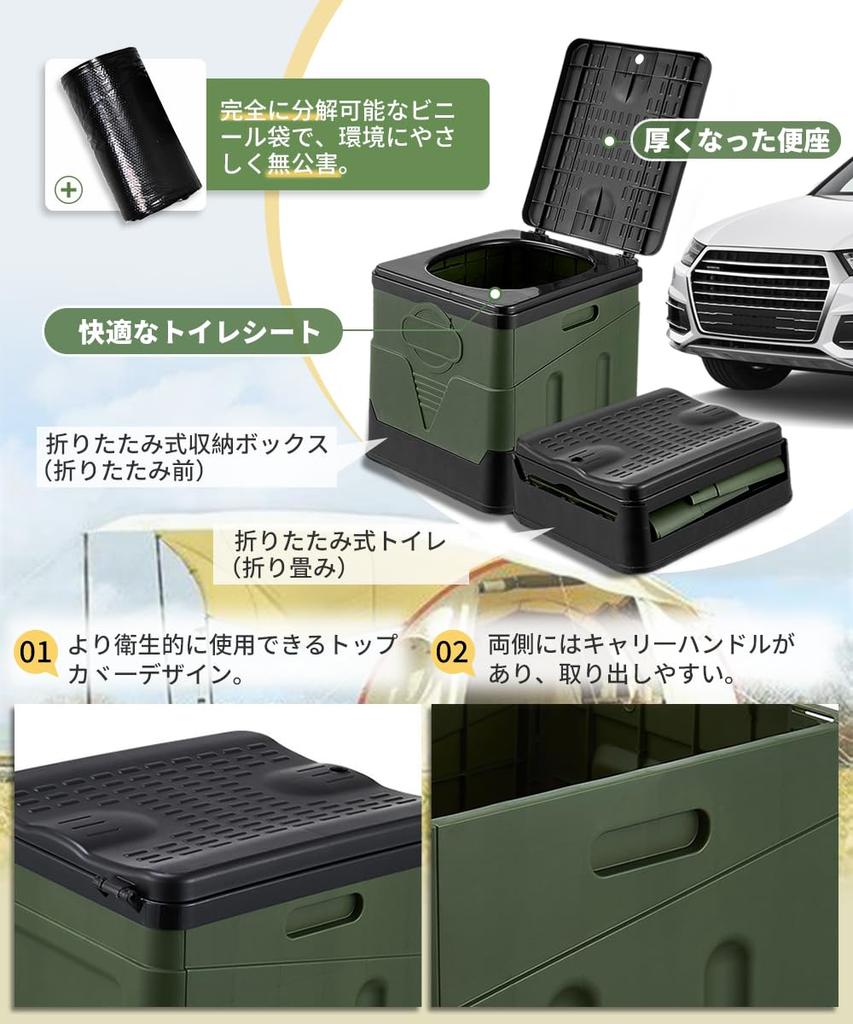 BTtime Portable Emergency for Emergency Disaster Includes Storage Bag and 12 Disposal Bags Toilet, Portable, Temporary, Toilet, Foldable, Use,