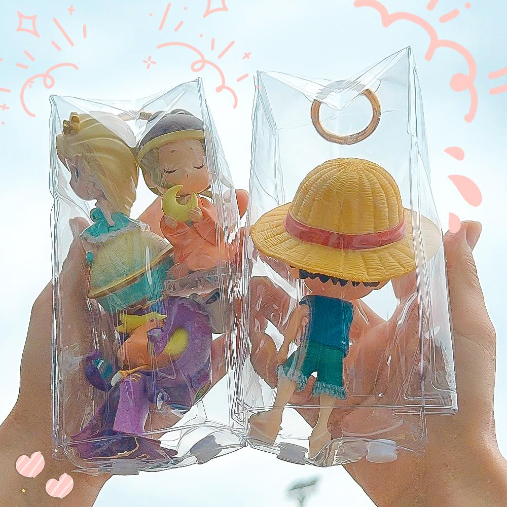 Labubu Vinyl Transparent Protective Sleeve Hand Doll Dust Bag Doll Pendant Display Box Backpack Keychain Pendant
