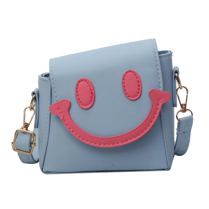 

Women Cartoon Shoulder Bag PU Leather Smile Face Coin Purse Contrast Color Fashion Satchel Bag Girls Outdoor Bag