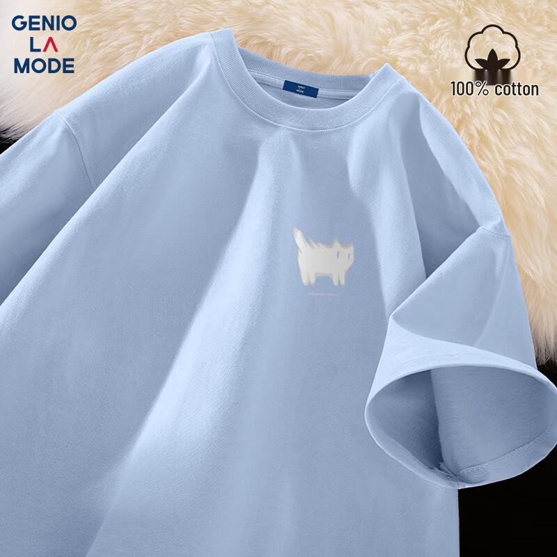 Мужская футболка GENIOLAMODE из чистого хлопка с принтом, с коротким рукавом 5XL