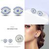 925 Silver Evil Eye Zircon Stud Earrings For Women Religious S925 Jewelry Party Gifts DIY Fashion Accessories