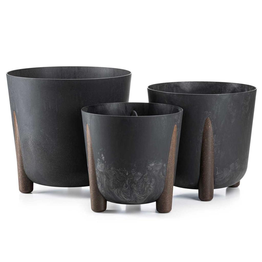 Donica Moss Recykling Czarny Beton