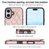 Fashion Rhombic Leather Cards Slot Case For iPhone 16 15Pro Max 14Plus 13 14 12 11 XS XR 7 8 SE2 12Mini Kickstand Cover