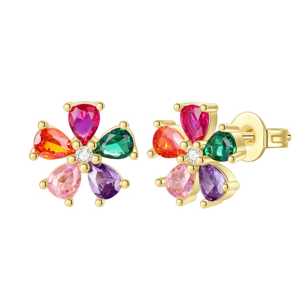 Oryginalne kolczyki z miedzi sterlingowej 925 z czerwonym jabłkiem dla kobiet 2025 Cyrkoniowe kolczyki sztyfty Błyszczące kolczyki koła Pave Prezent na rocznicę z cyrkonią