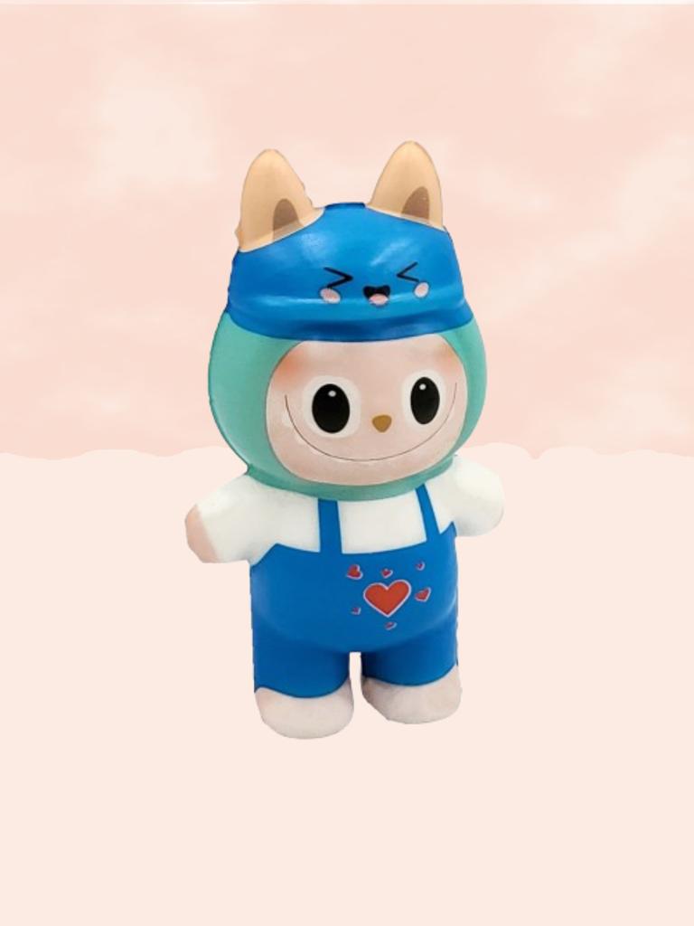 Игрушка антистресс сквиш Лабубу Labubu игрушка голубая 12 см