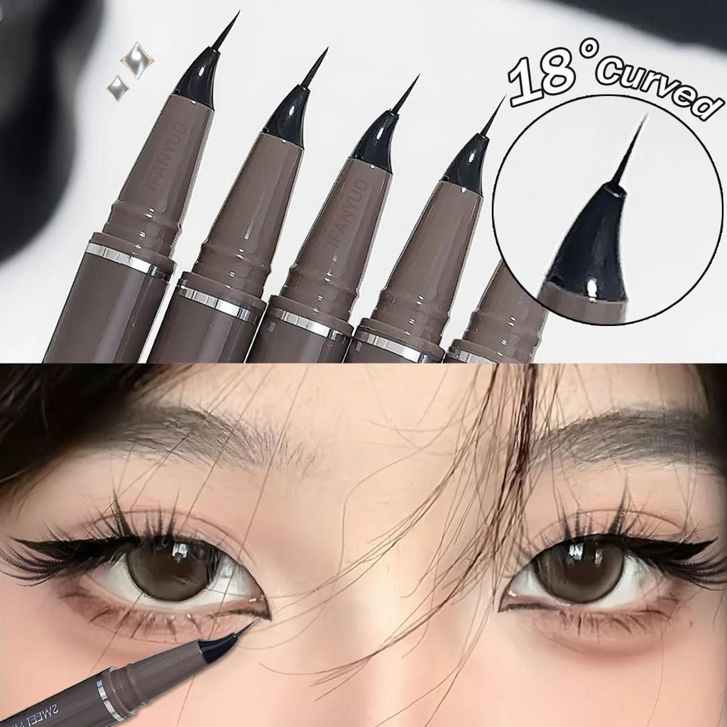 Curved Eyeliner Pen Quick Dry Liquid Eye Liner Easy To Draw Ultra-fine Lying Silkworm Pencil Black Brown Lower Eyelash Makeup