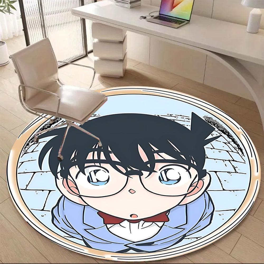 1PC Detective Conan Office Round Area Rug Suitable For Office, Under Office Chairs Bedroom Living Room Home Decor, Room Deco T1224006