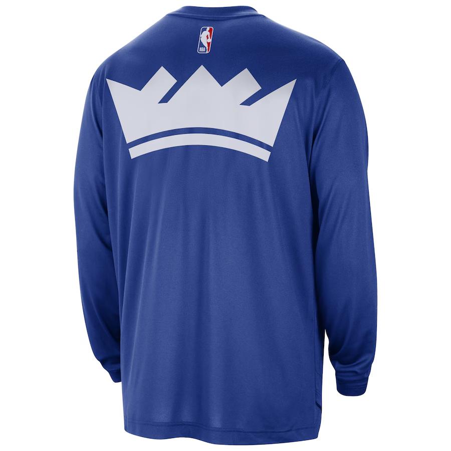 Nike Sacramento Kings Logo Design Comfortable Pullover Long Sleeve Basketball Shirt Men Tops Blue FB3608-495