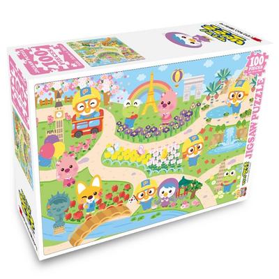 Pororo Jigsaw Puzzle World City Tour, Mixed Colors, 100 Pieces Jigsaw Puzzle, Childrens Games, Educational Toys