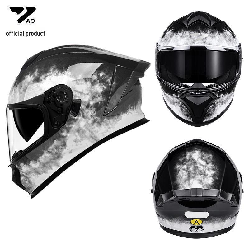 Cross-border DOT Certified Full Face Motorcycle Helmet for Men and Women, Trendy Four Seasons Riding Gear