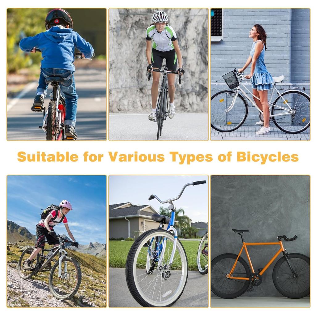 24PCS Bike Axle Nuts & Safety Washers Kit, 3 Sizes M8/M9.5/M10 Bicycle Wheel Hub Nuts, Front & Rear Wheel Replacement Parts For