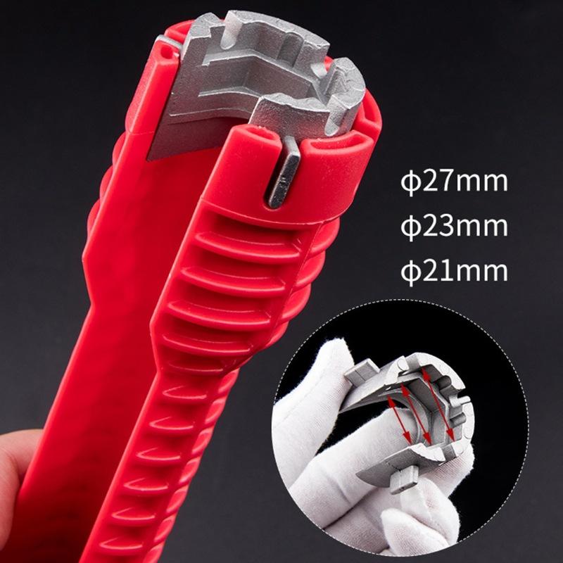 Sink Faucet Wrench Plumbing Repair Tool Handle Double Head Wrench Spanner Tool Installer Ratchet Wrench Set for Bathroom