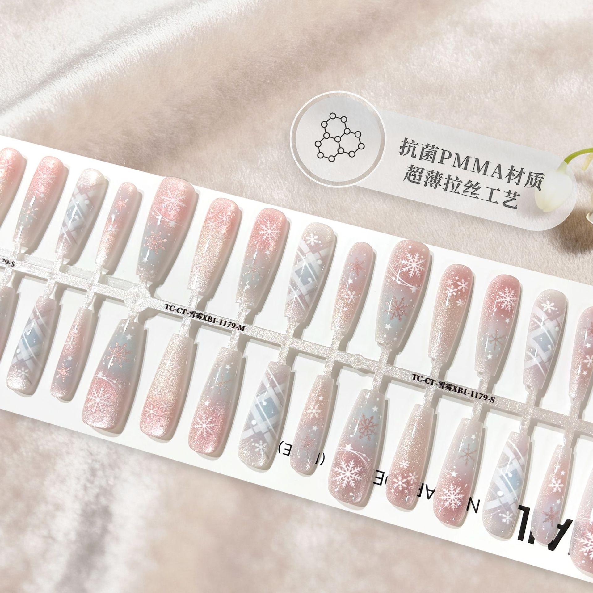 European Style Wearable Nail Art Stickers - Pre-made False Nails with Semi-finished Tips